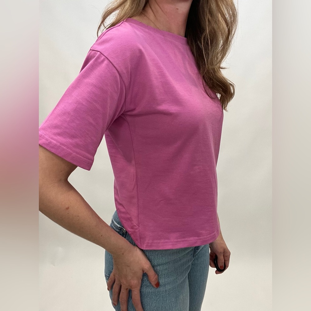 Suncoo Magenta Open Back Tee